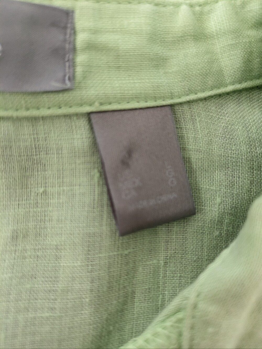 Liz Claiborne Green Linen Button Up Tunic Shirt Women's Size L Beachy Coastal - Picture 3 of 8